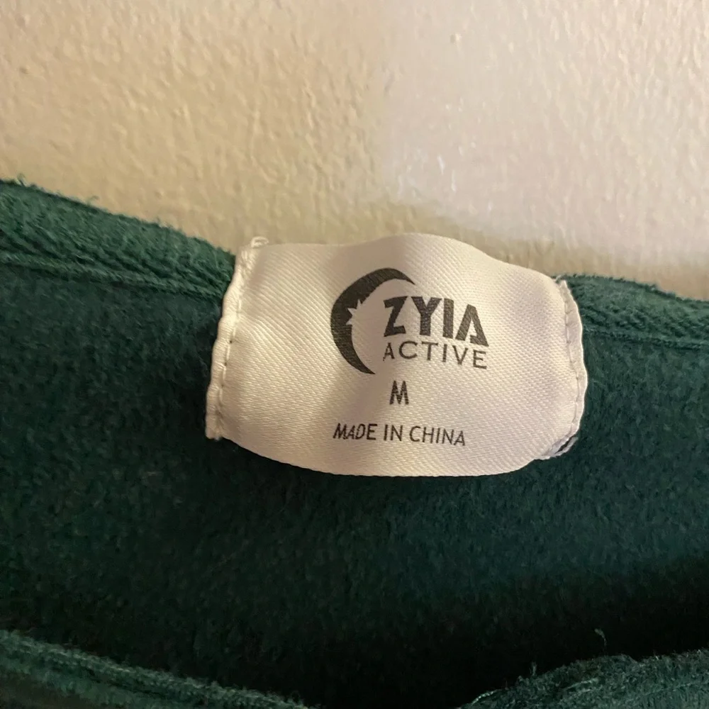 ZYIA Womens Sweats Suit Set Sweatshirt & Sweat Pants M  Medium Dark Pine Green - Picture 3 of 6